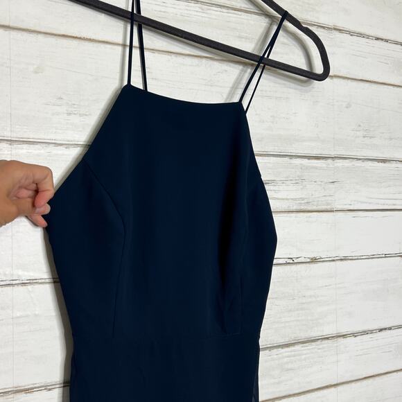 Bill Levkoff Harmoni Chiffon Navy Blue Bridesmaid Formal Dress Size 14 - Picture 9 of 9